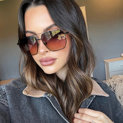 lifestyle - alicia mya brunette wearing berkley twilight gradient navigator sunglasses