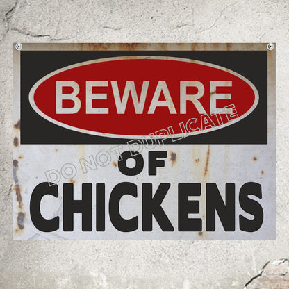 Beware of Chickens Warning Sign Farm Sign - Wainfleet Trading Post