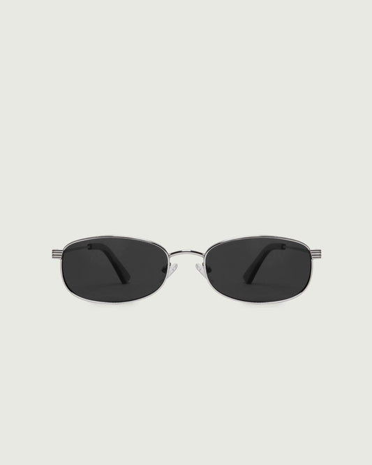 Silver Polarized::Billie Sunglasses rectangle Silver recycled polyester front