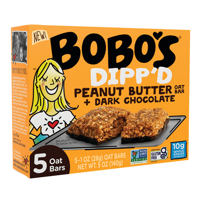 Bobo's Dipp'd Peanut Butter and Dark Chocolate Oat Bars - 6 Count