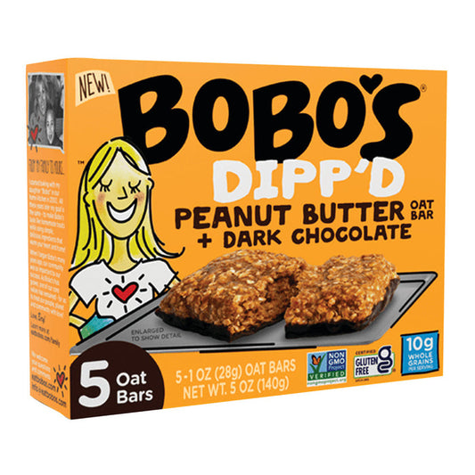 Bobo's Dipp'd Peanut Butter and Dark Chocolate Oat Bars - 6 Count