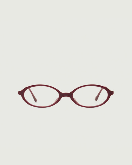 Crimson::Bonnie Eyeglasses oval Red castor seed front