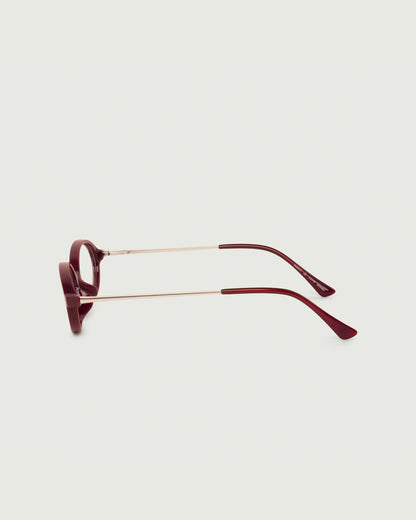Crimson::Bonnie Eyeglasses oval Red castor seed side