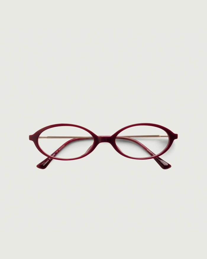 Crimson::Bonnie Eyeglasses oval Red castor seed top
