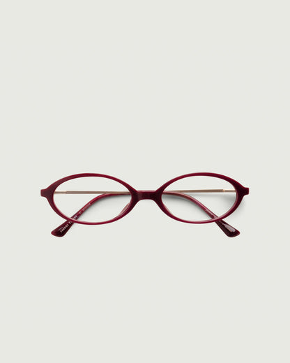 Crimson::Bonnie Eyeglasses oval Red castor seed top