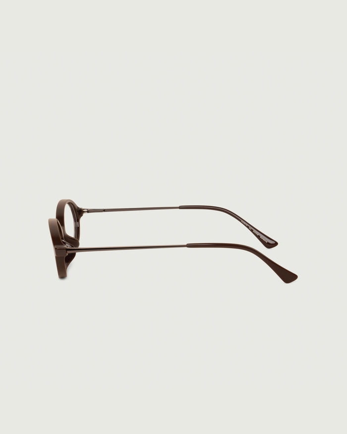 Ganache::Bonnie Eyeglasses oval Brown castor seed side