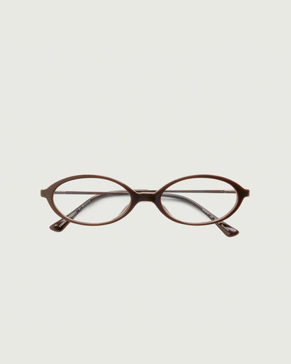 Ganache::Bonnie Eyeglasses oval Brown castor seed top