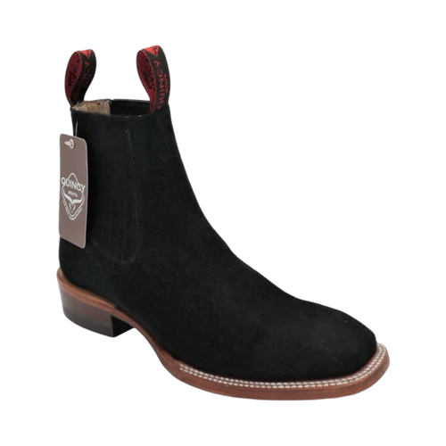 Botines Charros Quincy de Gamuza con Punta Cuadrada