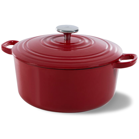 Bourgogne braadpan rood zijaanzicht