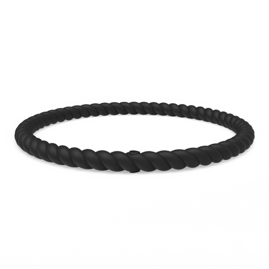 Braided Stackable Silicone Bracelet - Obsidian