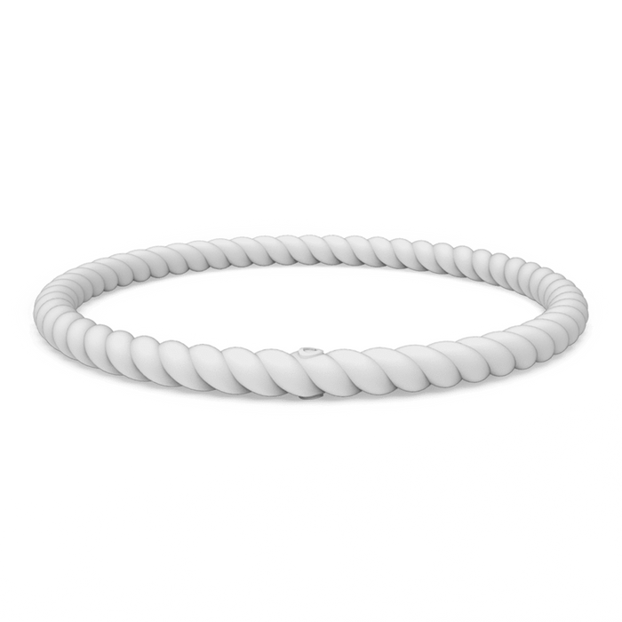 Braided Stackable Silicone Bracelet - White