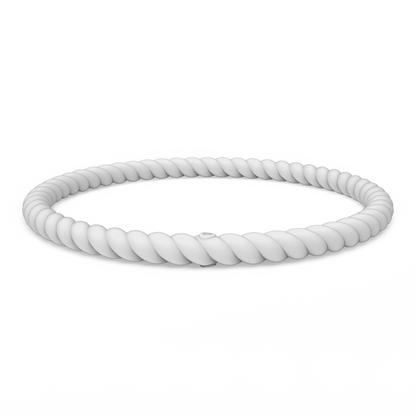 Braided Stackable Silicone Bracelet - White