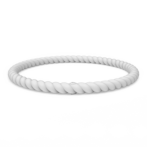 Braided Stackable Silicone Bracelet - White
