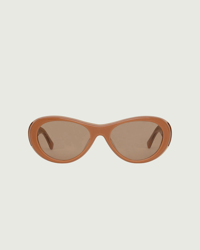 Suede ::Brooke Sunglasses pilot orange acetate front