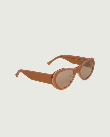 Suede ::Brooke Sunglasses pilot orange acetate front diagonal
