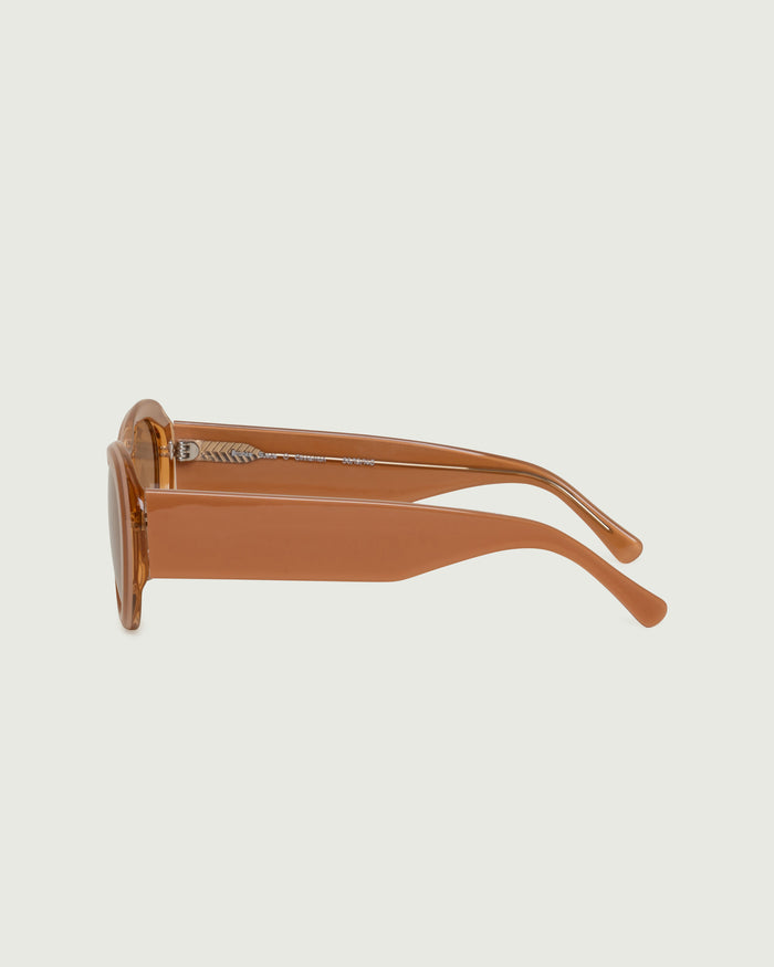 Suede ::Brooke Sunglasses pilot orange acetate side