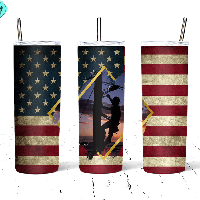 Brush Linemen U.S. Flag Tumbler