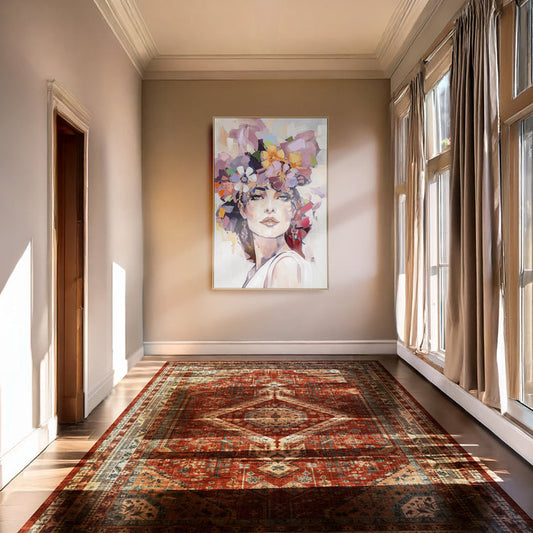 Brushmarks Embellished Canvas Flower Woman by Urban Style