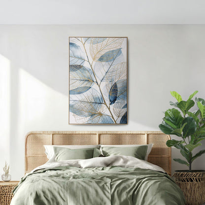 Brushmarks Foiled Canvas Watercolour Leaves by Urban Style