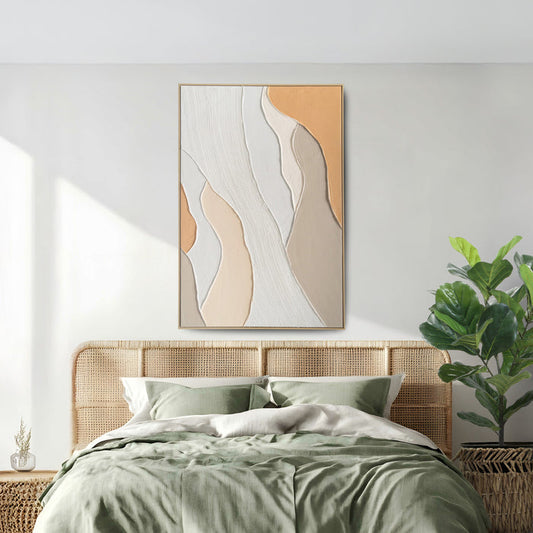 Brushmarks Oil Painting Textured Apricot Waves by Urban Style