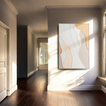 Brushmarks Oil Painting Textured Apricot Waves by Urban Style