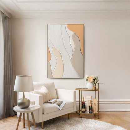 Brushmarks Oil Painting Textured Apricot Waves by Urban Style