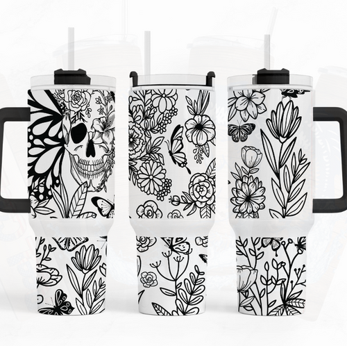 Butterfly Candy Skull 40 oz. Tumbler