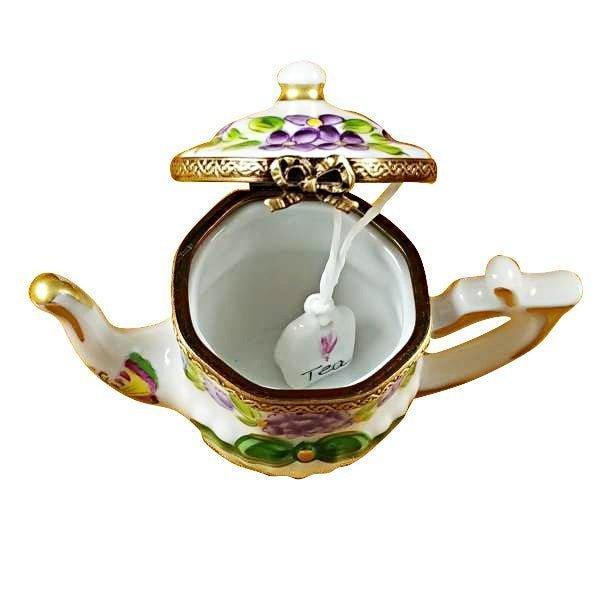 Teapot - Butterfly Porcelain Limoges China French Trinket Box