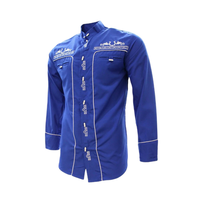 Camisa Charra Azul Rey Elegante para Hombre | Importada de México