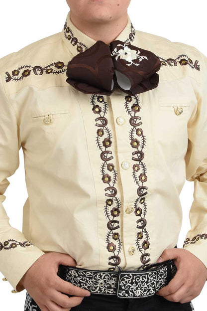Camisa Charra Beige Claro para Hombre | Importada de México