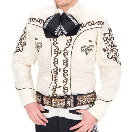 Camisa Charra Beige Claro para Hombre | Importada de México