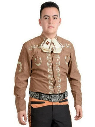 Camisa Charra Beige Tradicional para Hombre | Importada de México