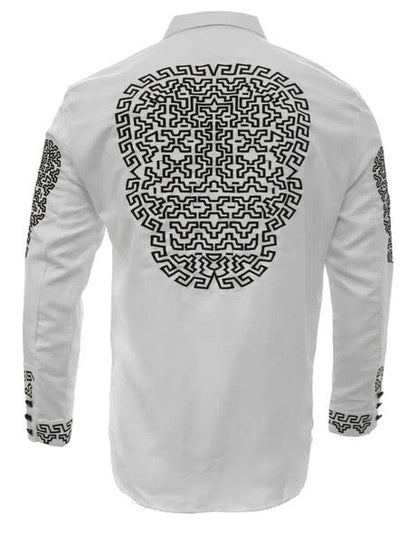 Camisa Charra Blanca con Negro para Hombre | Importada de México