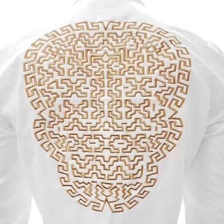 Camisa Charra Blanca de Gamuza para Hombre | Importada de México