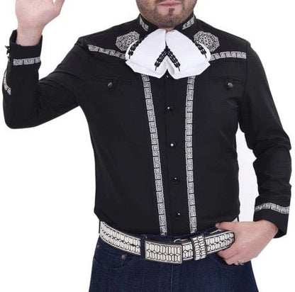 Camisa Charra Negra Tradicional para Hombre | Importada de México