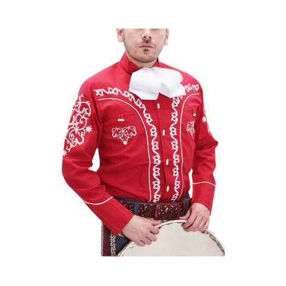 Camisa Charra Roja Tradicional para Hombre | Importada de México