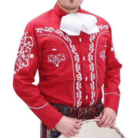 Camisa Charra Roja Tradicional para Hombre | Importada de México