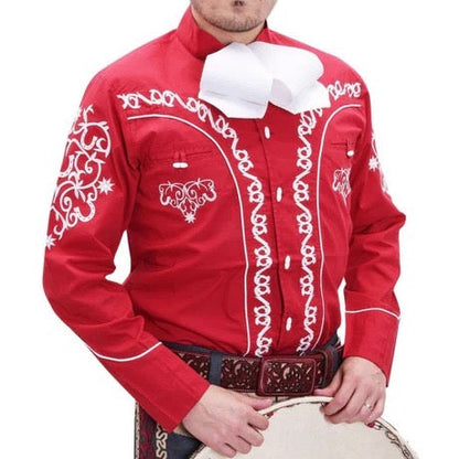 Camisa Charra Roja Tradicional para Hombre | Importada de México