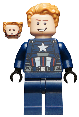 Captain America - Dark Blue Suit, Black Hands, Hair