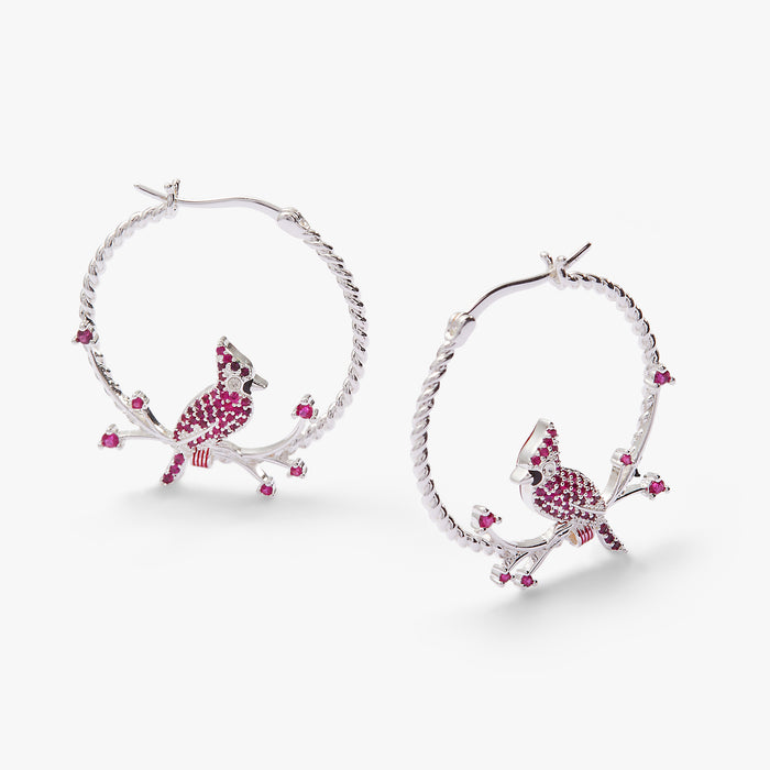 Cardinal Reversible Hoop Earrings
