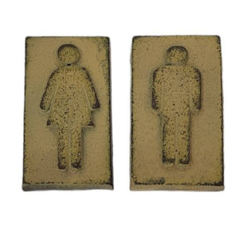 Cast Iron Bathroom Signs Men & Women Bathroom Decor - Wainfleet Trading Post