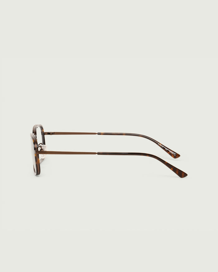 Bronze Tort::Cato Eyeglasses square Tort metal side