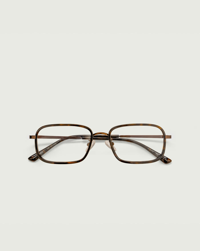Bronze Tort::Cato Eyeglasses square Tort metal top