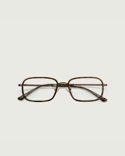 Bronze Tort::Cato Eyeglasses square Tort metal top