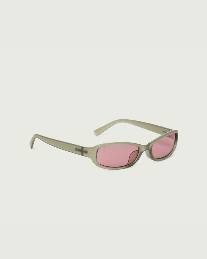 Aloe::Cece Sunglasses rectangle Green recycled polyester front diagonal