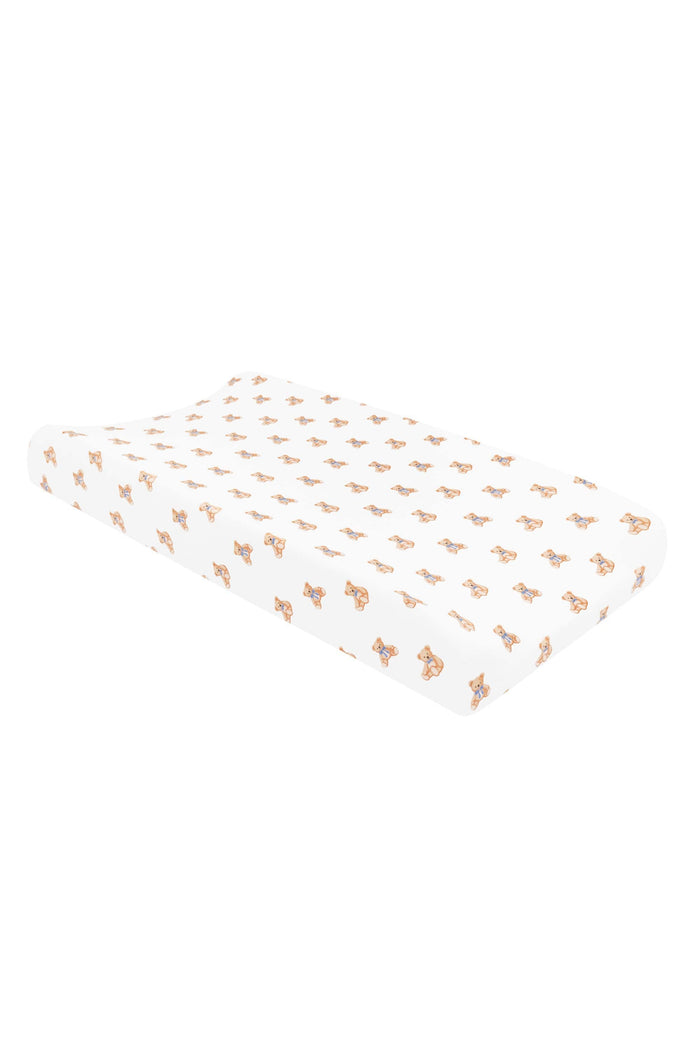 Change Pad Cover in Teddy Bear on change pad