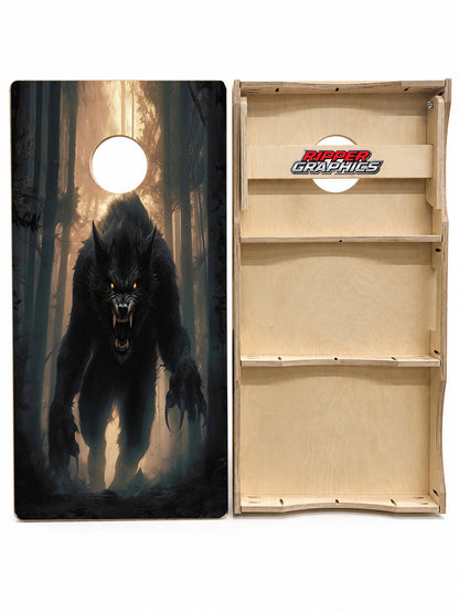 Charging Werewolf Cornhole Design