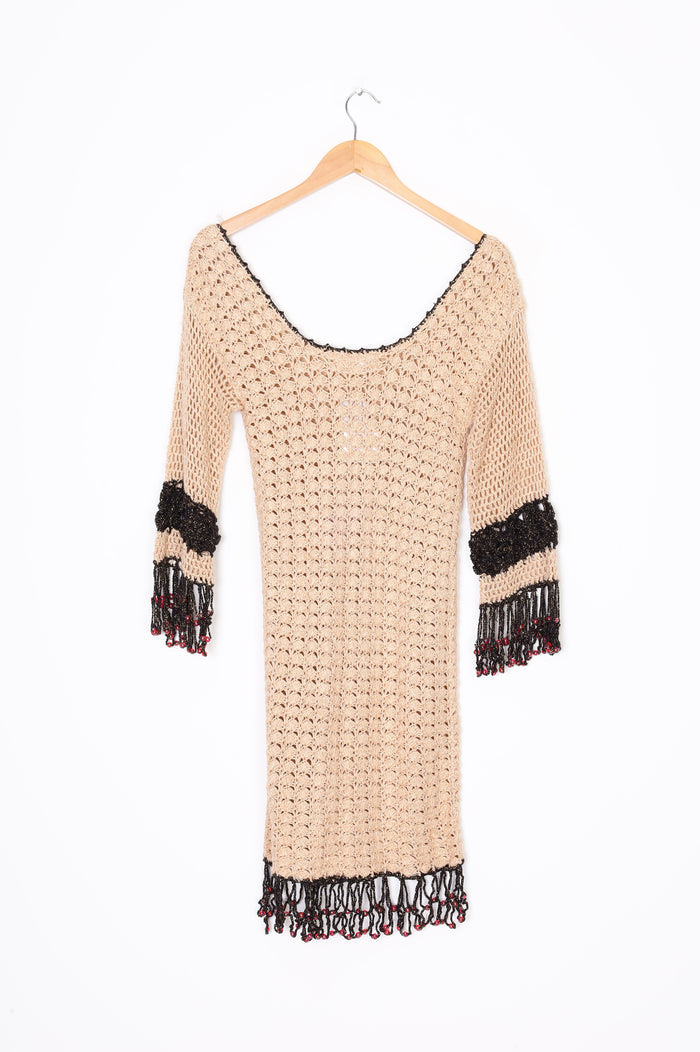 Chasing Unicorns Womens Beige Dress Size S