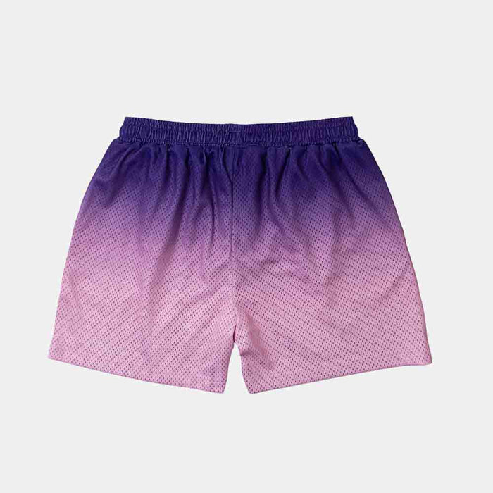 Rear view of the Overtime Classic Gradient Mesh Shorts.