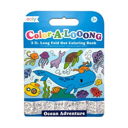 OOLY Color-A-Looong 5' Fold Out Kids Coloring Book - Ocean Adventure front of book